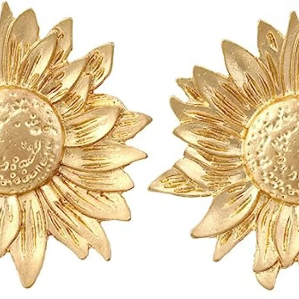 NEW! Golden Sunflower Statement Earrings